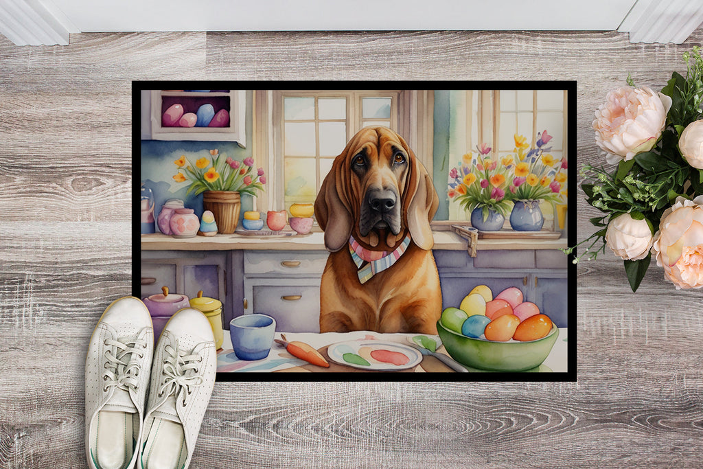 Decorating Easter Bloodhound Doormat Indoor Outdoor 24H X 36W Front Door Mat Rugs for Entryway, Non Slip Washable Low Pile,