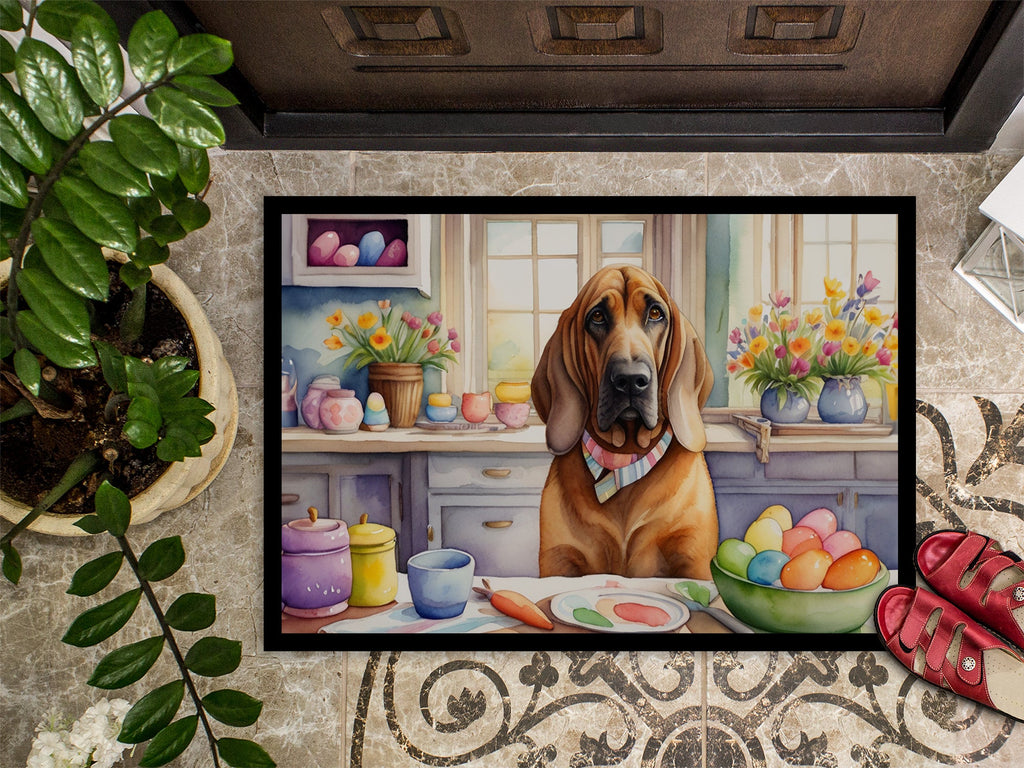 Decorating Easter Bloodhound Doormat Indoor Outdoor 18H X 27W Front Door Mat Rugs for Entryway, Non Slip Washable