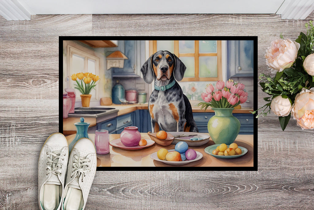 Decorating Easter Bluetick Coonhound Doormat Indoor Outdoor 18H X 27W Front Door Mat Rugs for Entryway, Non Slip Washable