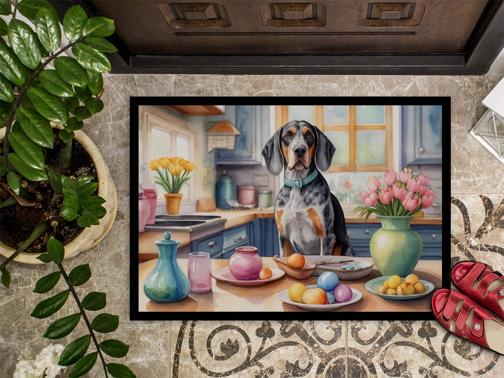 Decorating Easter Bluetick Coonhound Doormat Indoor Outdoor 18H X 27W Front Door Mat Rugs for Entryway, Non Slip Washable
