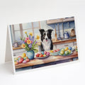 Decorating Easter Border Collie Greeting Cards Pack of 8 Blank Cards with Envelopes Whimsical A7 Size 5x7