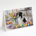 Decorating Easter Borzoi Greeting Cards Pack of 8 Blank Cards with Envelopes Whimsical A7 Size 5x7