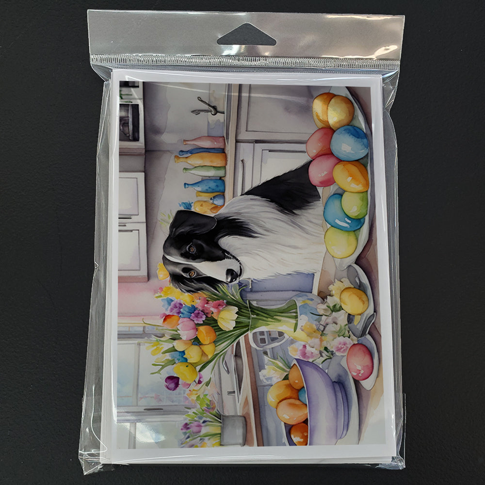Decorating Easter Borzoi Greeting Cards Pack of 8 Blank Cards with Envelopes Whimsical A7 Size 5x7