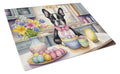 Decorating Easter Boston Terrier Cutting Board Tempered Glass Kitchen Cutting Surface, Heat Resistant Chopping, Non-Slip Feet, Food Prep & Serving