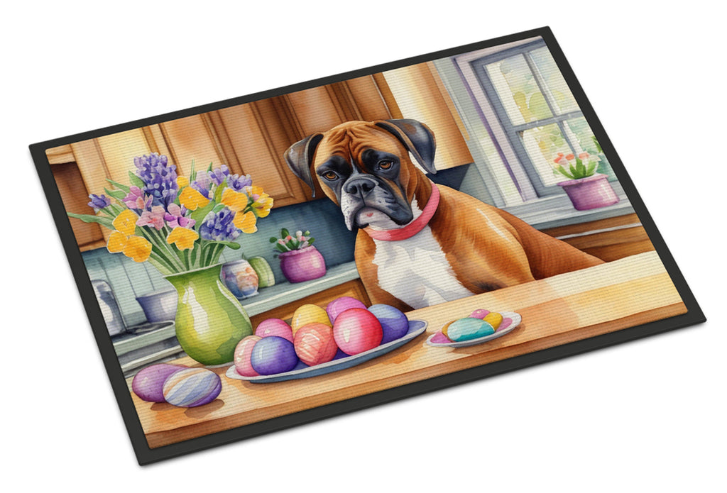 Decorating Easter Boxer Doormat Indoor Outdoor 24H X 36W Front Door Mat Rugs for Entryway, Non Slip Washable Low Pile,