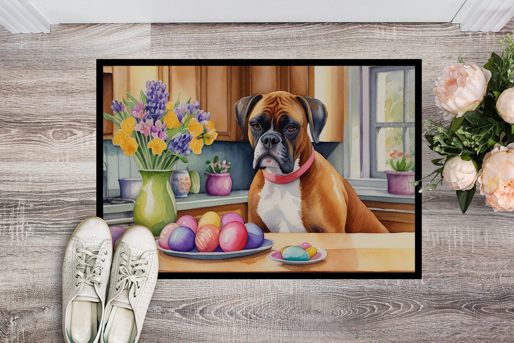 Decorating Easter Boxer Doormat Indoor Outdoor 24H X 36W Front Door Mat Rugs for Entryway, Non Slip Washable Low Pile,