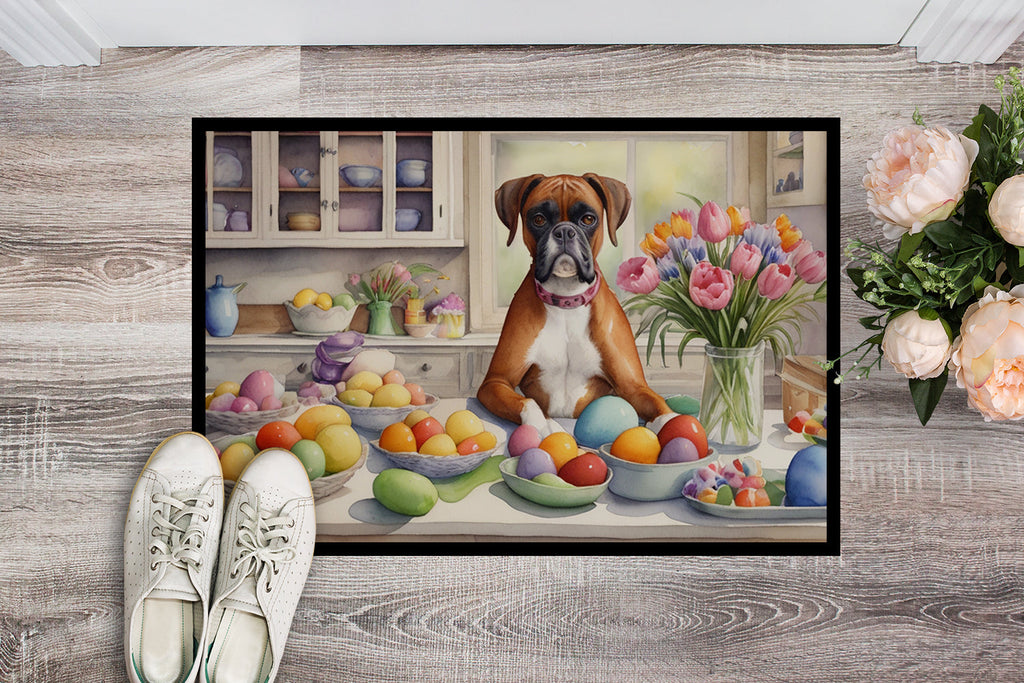Decorating Easter Boxer Doormat Indoor Outdoor 24H X 36W Front Door Mat Rugs for Entryway, Non Slip Washable Low Pile,
