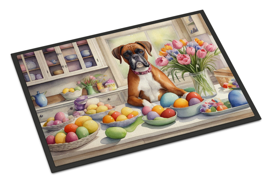 Decorating Easter Boxer Doormat Indoor Outdoor 18H X 27W Front Door Mat Rugs for Entryway, Non Slip Washable