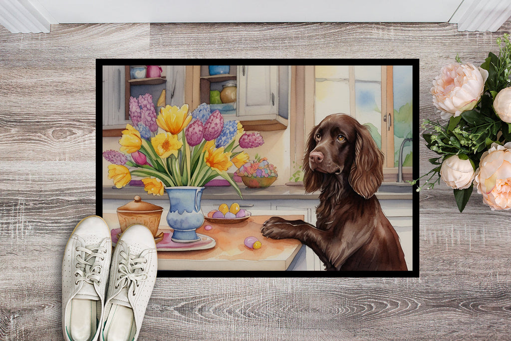 Decorating Easter Boykin Spaniel Doormat Indoor Outdoor 18H X 27W Front Door Mat Rugs for Entryway, Non Slip Washable