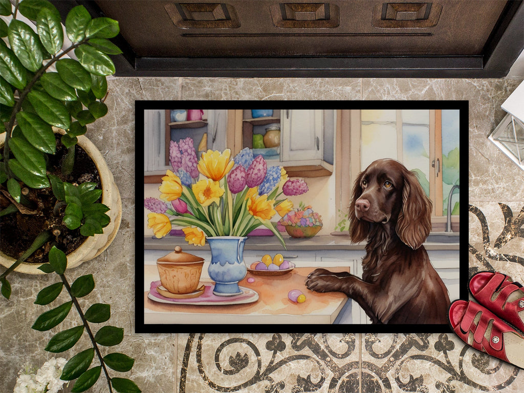 Decorating Easter Boykin Spaniel Doormat Indoor Outdoor 18H X 27W Front Door Mat Rugs for Entryway, Non Slip Washable