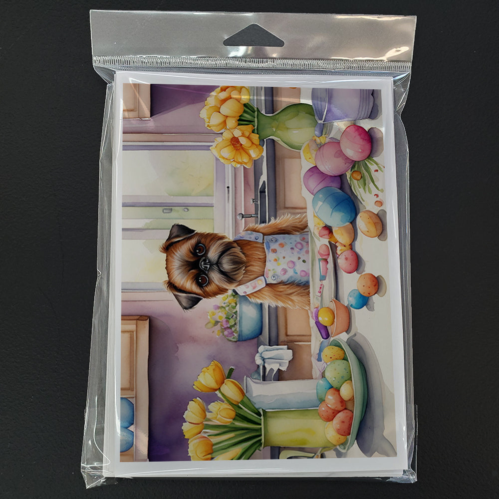 Decorating Easter Brussels Griffon Greeting Cards Pack of 8 Blank Cards with Envelopes Whimsical A7 Size 5x7