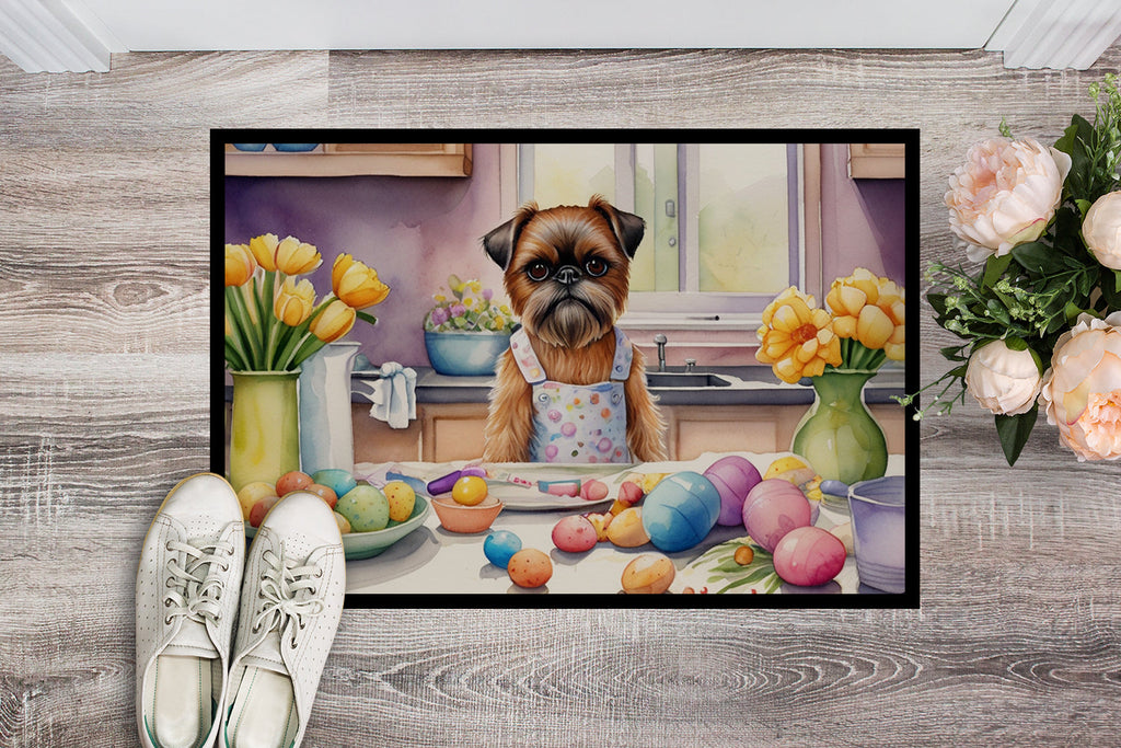 Decorating Easter Brussels Griffon Doormat Indoor Outdoor 24H X 36W Front Door Mat Rugs for Entryway, Non Slip Washable Low Pile,