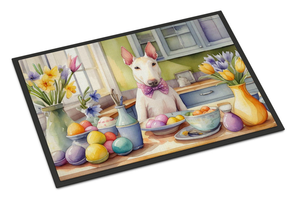 Decorating Easter Bull Terrier Doormat Indoor Outdoor 24H X 36W Front Door Mat Rugs for Entryway, Non Slip Washable Low Pile,