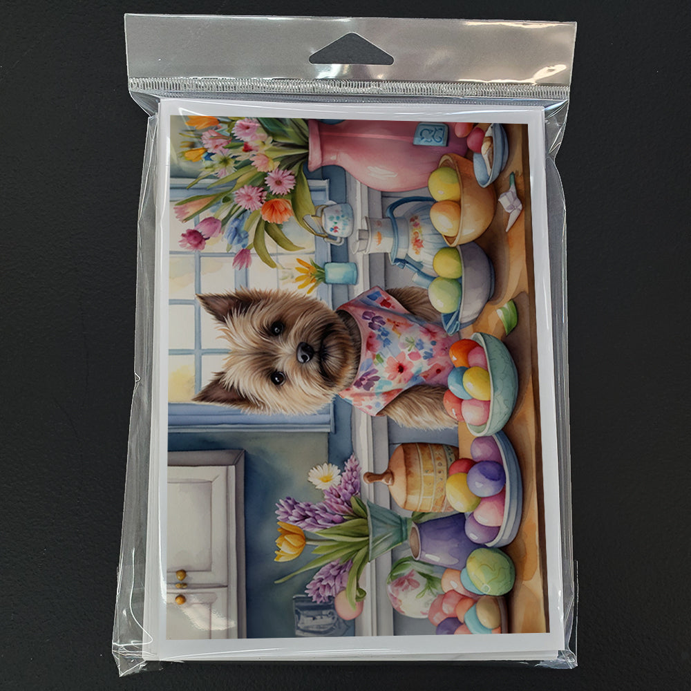 Decorating Easter Cairn Terrier Greeting Cards Pack of 8 Blank Cards with Envelopes Whimsical A7 Size 5x7
