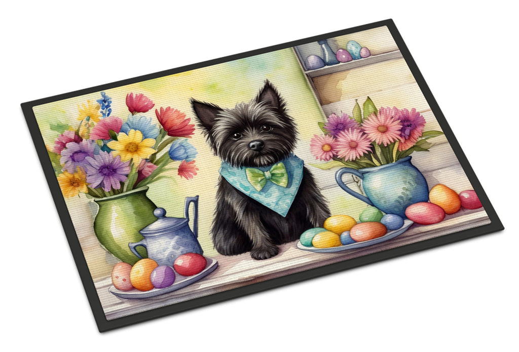 Decorating Easter Cairn Terrier Doormat Indoor Outdoor 18H X 27W Front Door Mat Rugs for Entryway, Non Slip Washable