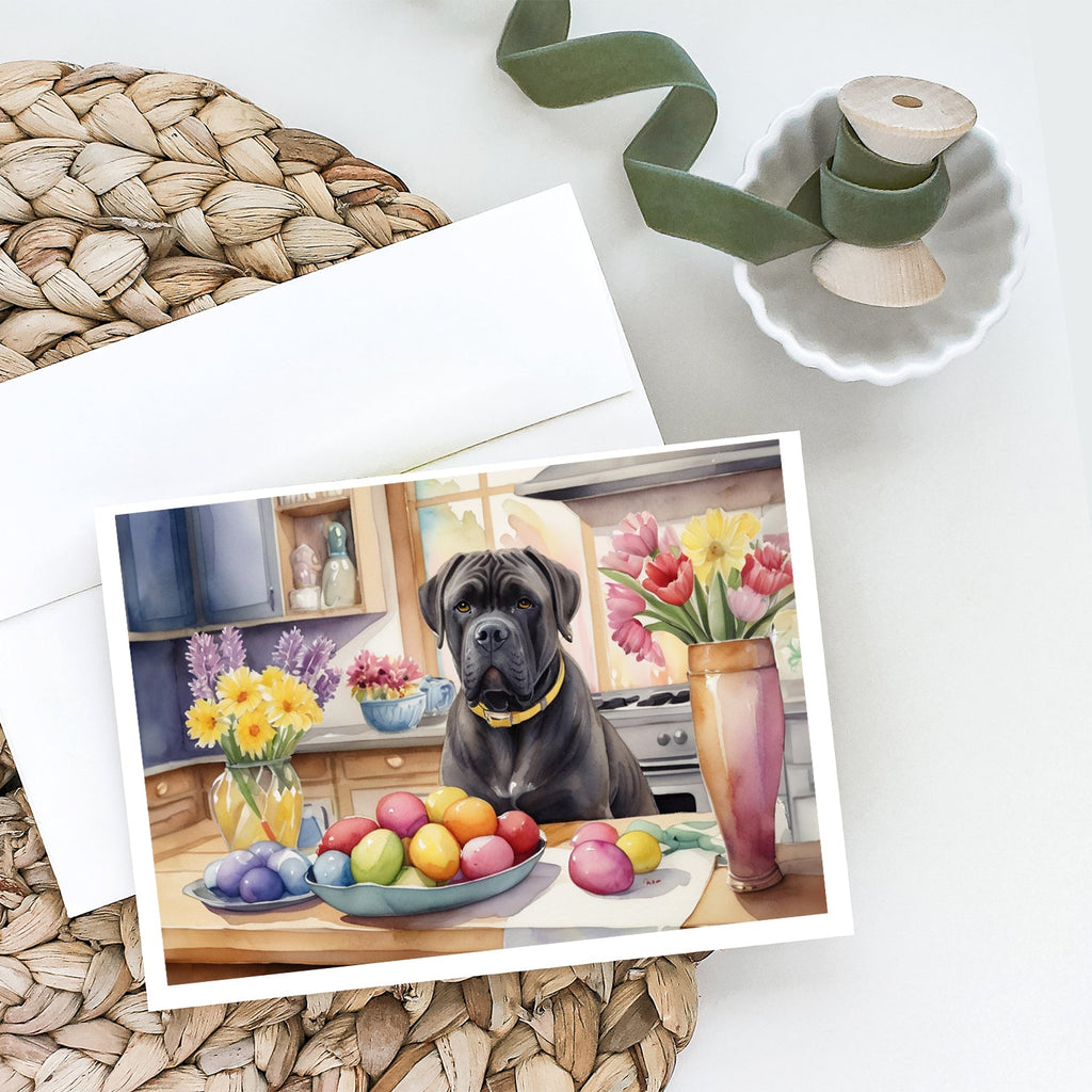 Decorating Easter Cane Corso Greeting Cards Pack of 8 Blank Cards with Envelopes Whimsical A7 Size 5x7