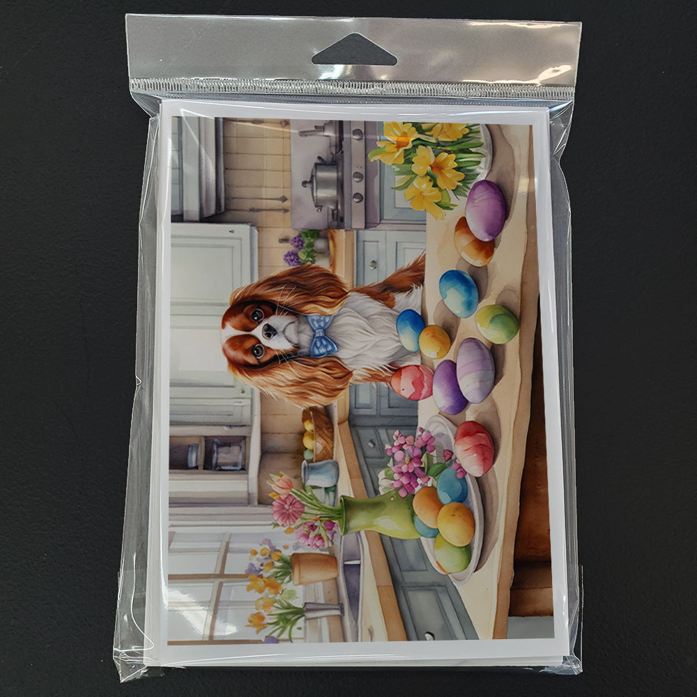 Decorating Easter Cavalier Spaniel Greeting Cards Pack of 8 Blank Cards with Envelopes Whimsical A7 Size 5x7