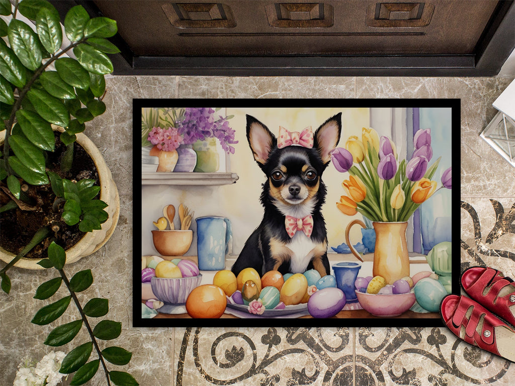 Decorating Easter Chihuahua Doormat Indoor Outdoor 24H X 36W Front Door Mat Rugs for Entryway, Non Slip Washable Low Pile,
