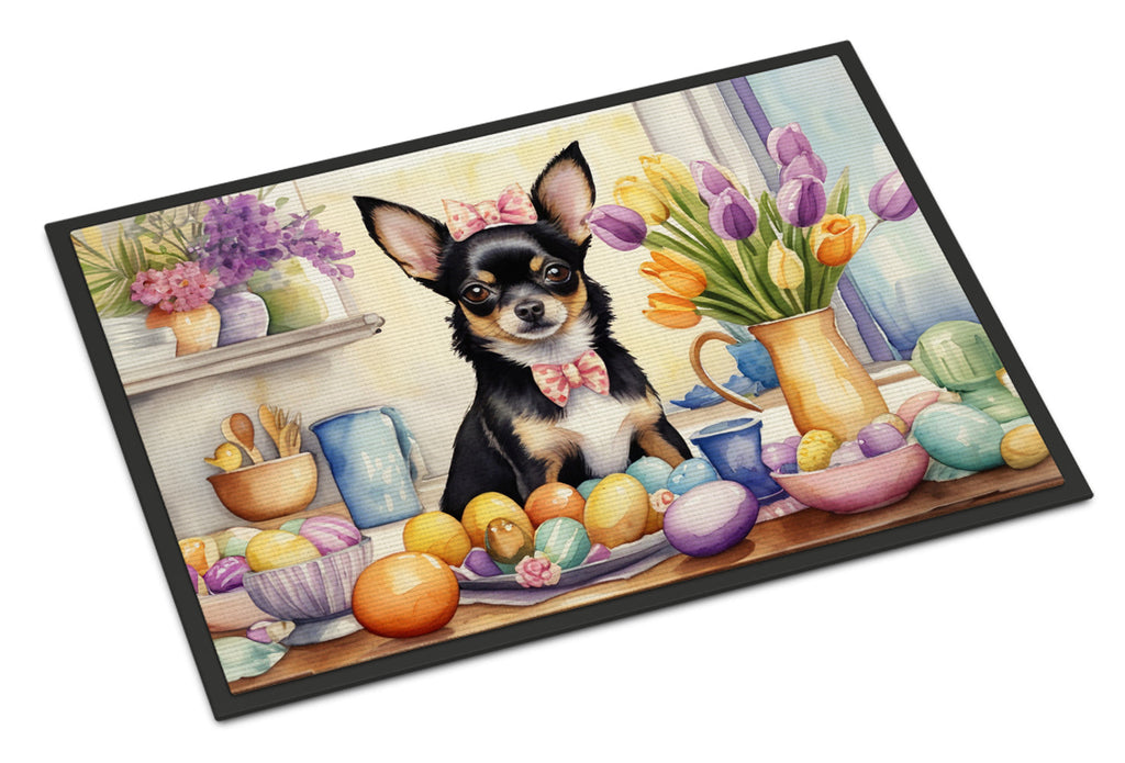 Decorating Easter Chihuahua Doormat Indoor Outdoor 18H X 27W Front Door Mat Rugs for Entryway, Non Slip Washable