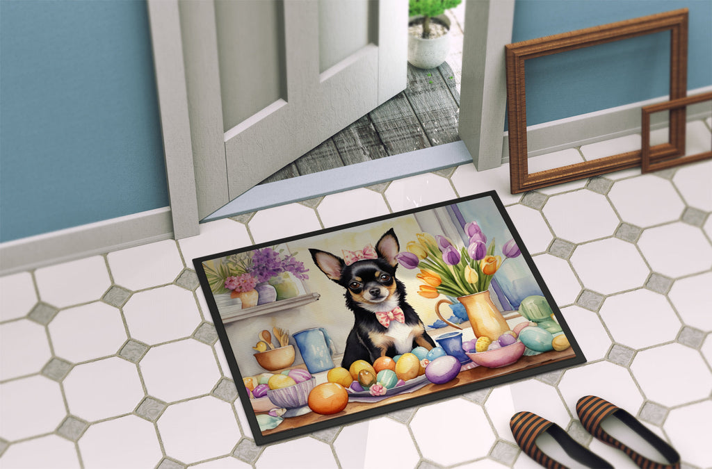 Decorating Easter Chihuahua Doormat Indoor Outdoor 18H X 27W Front Door Mat Rugs for Entryway, Non Slip Washable
