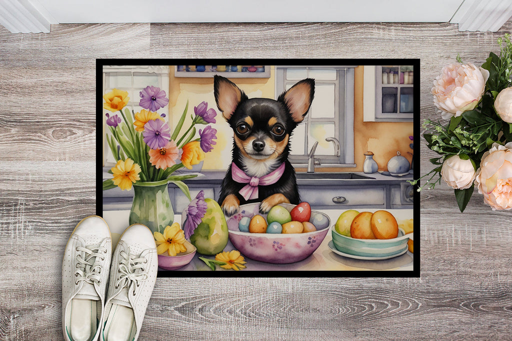 Decorating Easter Chihuahua Doormat Indoor Outdoor 24H X 36W Front Door Mat Rugs for Entryway, Non Slip Washable Low Pile,