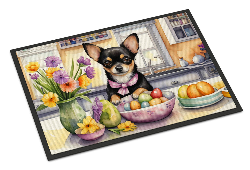 Decorating Easter Chihuahua Doormat Indoor Outdoor 18H X 27W Front Door Mat Rugs for Entryway, Non Slip Washable