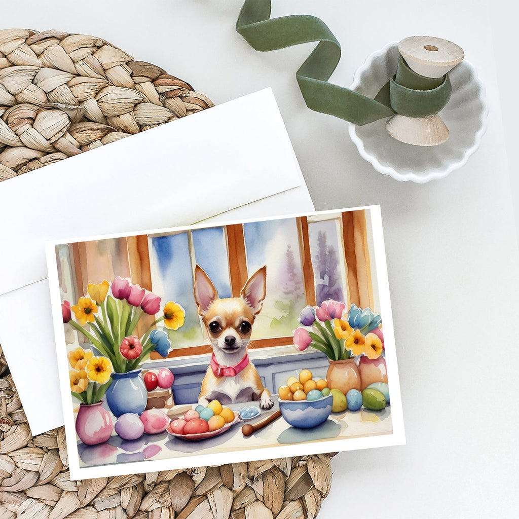 Decorating Easter Chihuahua Greeting Cards Pack of 8 Blank Cards with Envelopes Whimsical A7 Size 5x7