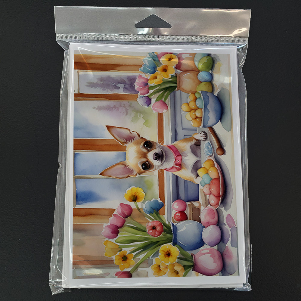 Decorating Easter Chihuahua Greeting Cards Pack of 8 Blank Cards with Envelopes Whimsical A7 Size 5x7