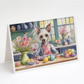 Decorating Easter Chinese Crested Greeting Cards Pack of 8 Blank Cards with Envelopes Whimsical A7 Size 5x7