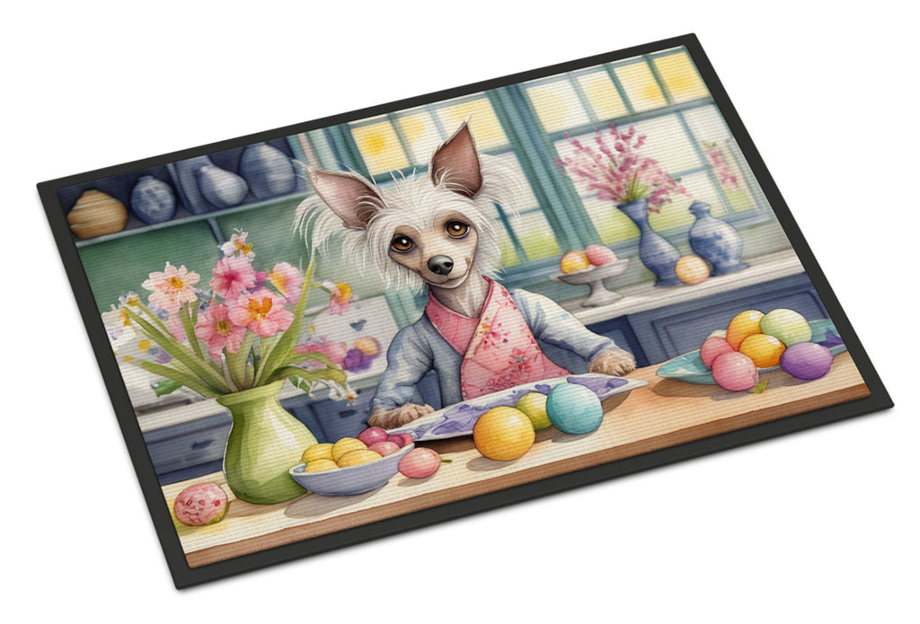 Decorating Easter Chinese Crested Doormat Indoor Outdoor 18H X 27W Front Door Mat Rugs for Entryway, Non Slip Washable