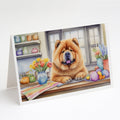 Decorating Easter Chow Chow Greeting Cards Pack of 8 Blank Cards with Envelopes Whimsical A7 Size 5x7