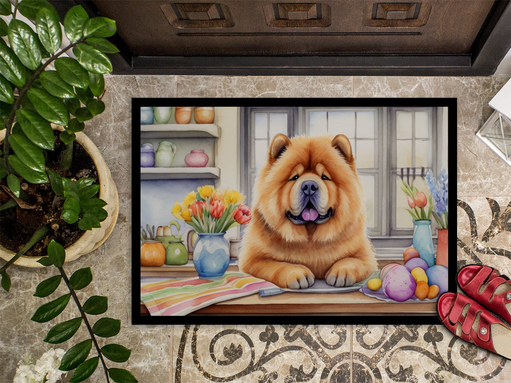 Decorating Easter Chow Chow Doormat Indoor Outdoor 18H X 27W Front Door Mat Rugs for Entryway, Non Slip Washable