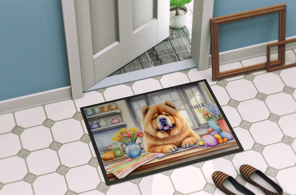 Decorating Easter Chow Chow Doormat Indoor Outdoor 18H X 27W Front Door Mat Rugs for Entryway, Non Slip Washable
