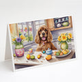 Decorating Easter Cocker Spaniel Greeting Cards Pack of 8 Blank Cards with Envelopes Whimsical A7 Size 5x7