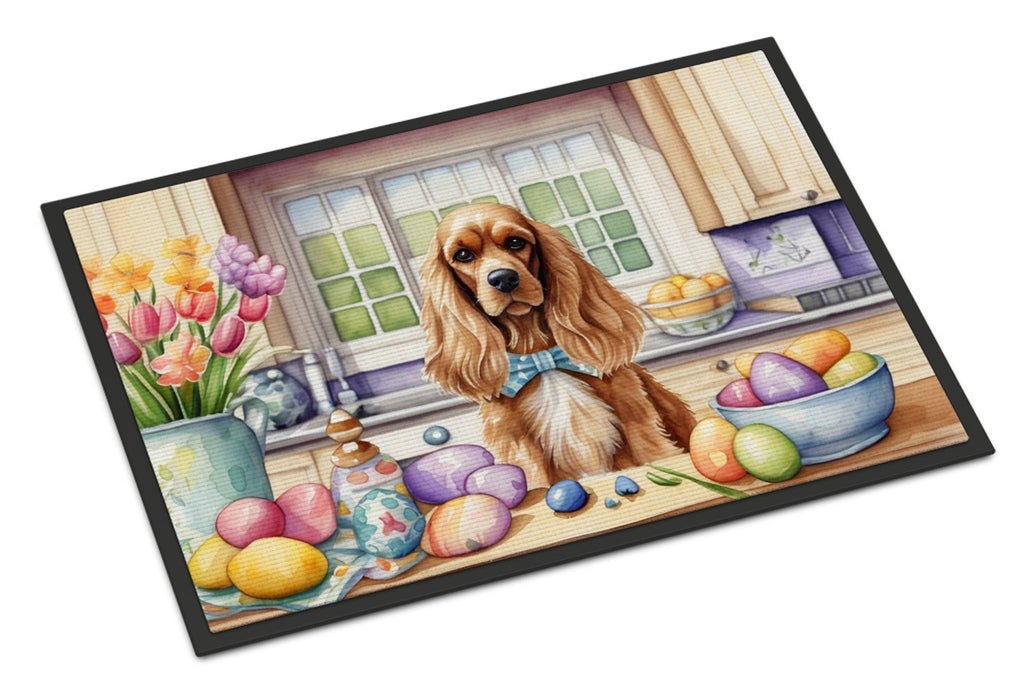 Decorating Easter Cocker Spaniel Doormat Indoor Outdoor 18H X 27W Front Door Mat Rugs for Entryway, Non Slip Washable