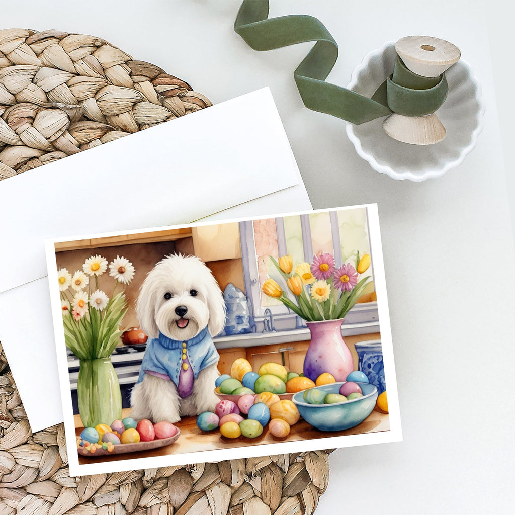 Decorating Easter Coton de Tulear Greeting Cards Pack of 8 Blank Cards with Envelopes Whimsical A7 Size 5x7
