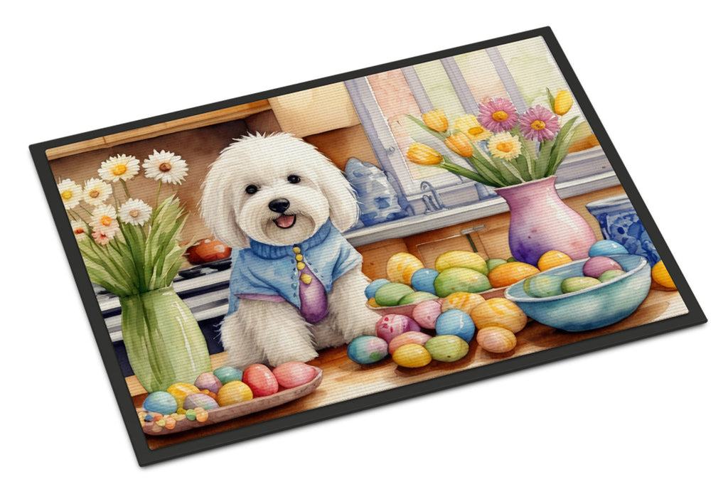 Decorating Easter Coton de Tulear Doormat Indoor Outdoor 18H X 27W Front Door Mat Rugs for Entryway, Non Slip Washable