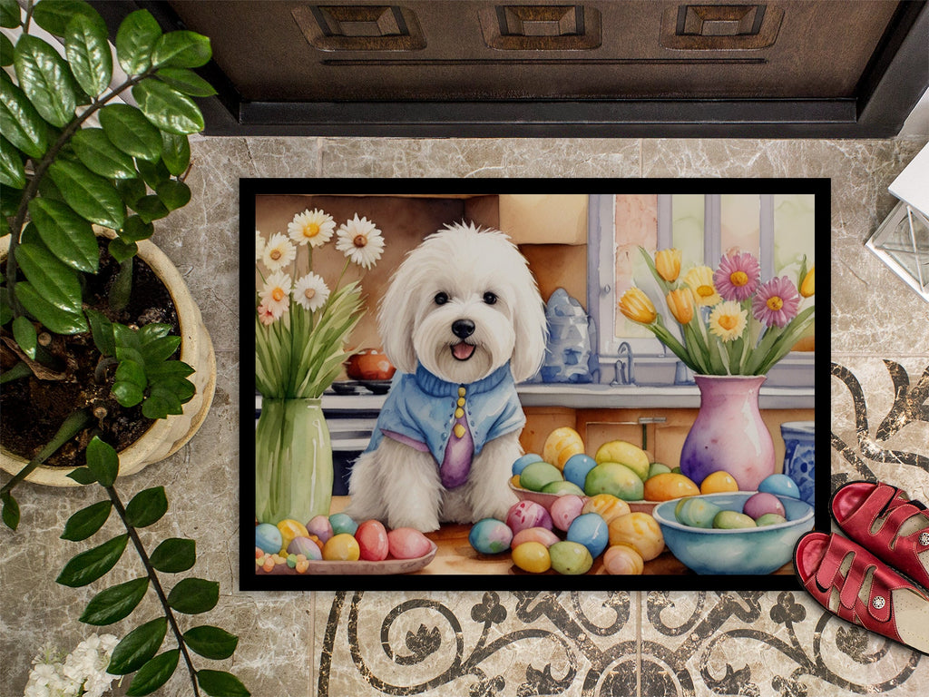 Decorating Easter Coton de Tulear Doormat Indoor Outdoor 18H X 27W Front Door Mat Rugs for Entryway, Non Slip Washable