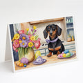 Decorating Easter Dachshund Greeting Cards Pack of 8 Blank Cards with Envelopes Whimsical A7 Size 5x7