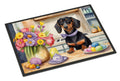 Decorating Easter Dachshund Doormat Indoor Outdoor 24H X 36W Front Door Mat Rugs for Entryway, Non Slip Washable Low Pile,