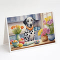 Decorating Easter Dalmatian Greeting Cards Pack of 8 Blank Cards with Envelopes Whimsical A7 Size 5x7