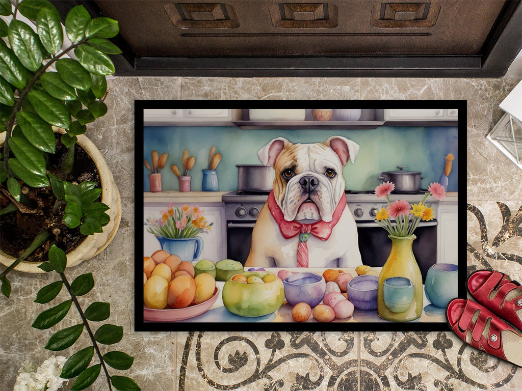 Decorating Easter English Bulldog Doormat Indoor Outdoor 24H X 36W Front Door Mat Rugs for Entryway, Non Slip Washable Low Pile,