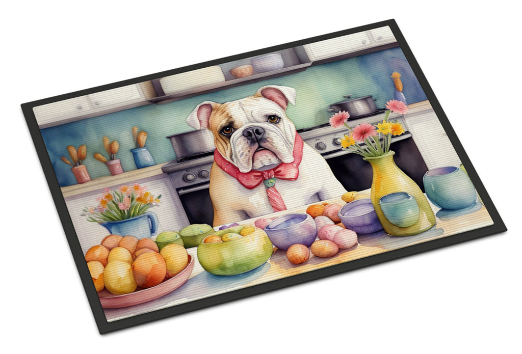 Decorating Easter English Bulldog Doormat Indoor Outdoor 18H X 27W Front Door Mat Rugs for Entryway, Non Slip Washable