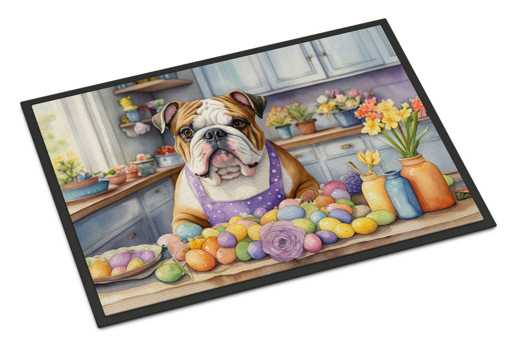 Decorating Easter English Bulldog Doormat Indoor Outdoor 18H X 27W Front Door Mat Rugs for Entryway, Non Slip Washable