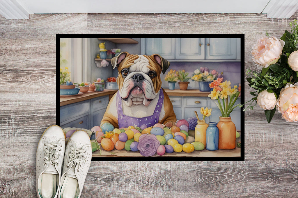 Decorating Easter English Bulldog Doormat Indoor Outdoor 18H X 27W Front Door Mat Rugs for Entryway, Non Slip Washable