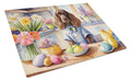 Decorating Easter English Cocker Spaniel Cutting Board Tempered Glass Kitchen Cutting Surface, Heat Resistant Chopping, Non-Slip Feet, Food Prep & Serving
