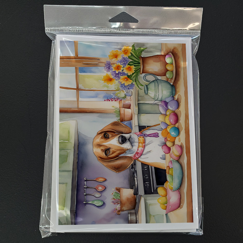Decorating Easter English Foxhound Greeting Cards Pack of 8 Blank Cards with Envelopes Whimsical A7 Size 5x7