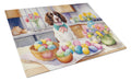 Decorating Easter English Springer Spaniel Cutting Board Tempered Glass Kitchen Cutting Surface, Heat Resistant Chopping, Non-Slip Feet, Food Prep & Serving