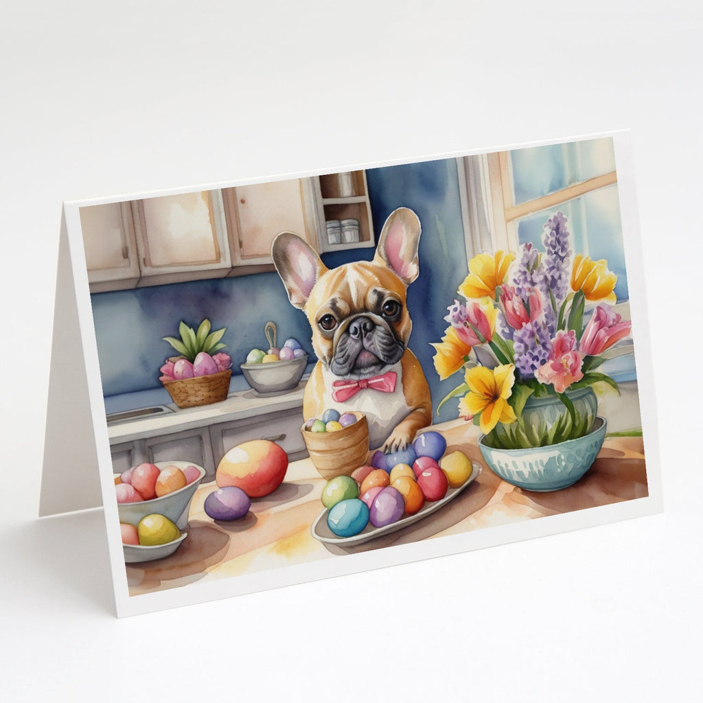 Decorating Easter French Bulldog Greeting Cards Pack of 8 Blank Cards with Envelopes Whimsical A7 Size 5x7