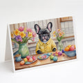 Decorating Easter French Bulldog Greeting Cards Pack of 8 Blank Cards with Envelopes Whimsical A7 Size 5x7